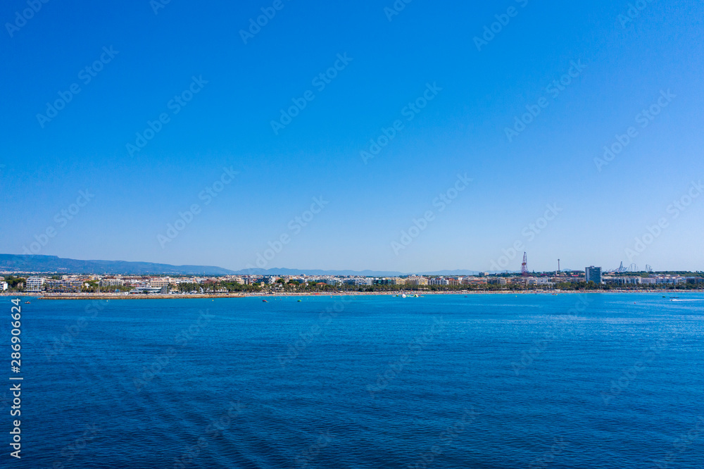 Salou, Spain. Beautiful day. Aerial Photography