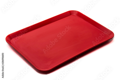 Empty Red Plastic Food Container