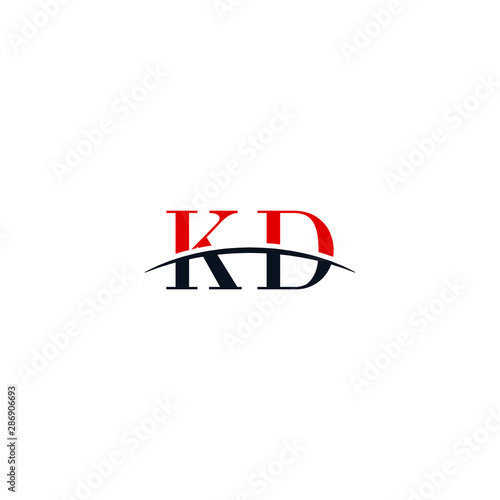 Free Download Initial letter KD, overlapping movement swoosh horizon logo company design inspiration in red and dark blue color vector - GFXLoad