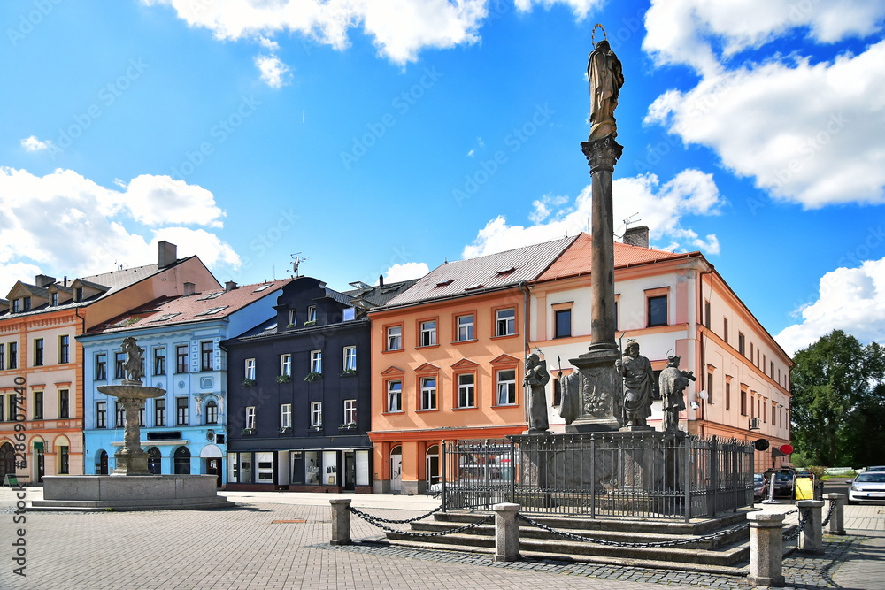 Town of Sokolov historic square architecture Czech