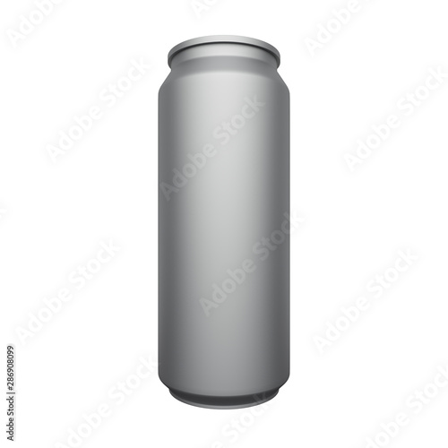 Aluminum can mockup isolated on white background. 3d rendering