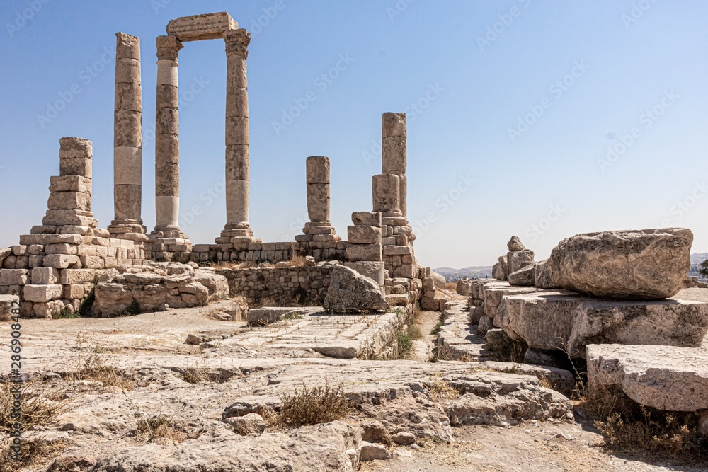 Temple of Hercules in Amman Citadel, inside the Ummayad Palace