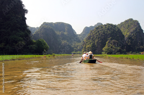 The view during the boat trip down Tam Coc River
