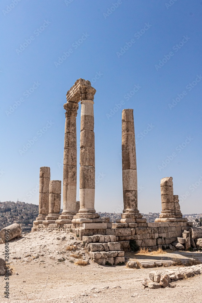 Temple of Hercules in Amman Citadel, inside the Ummayad Palace