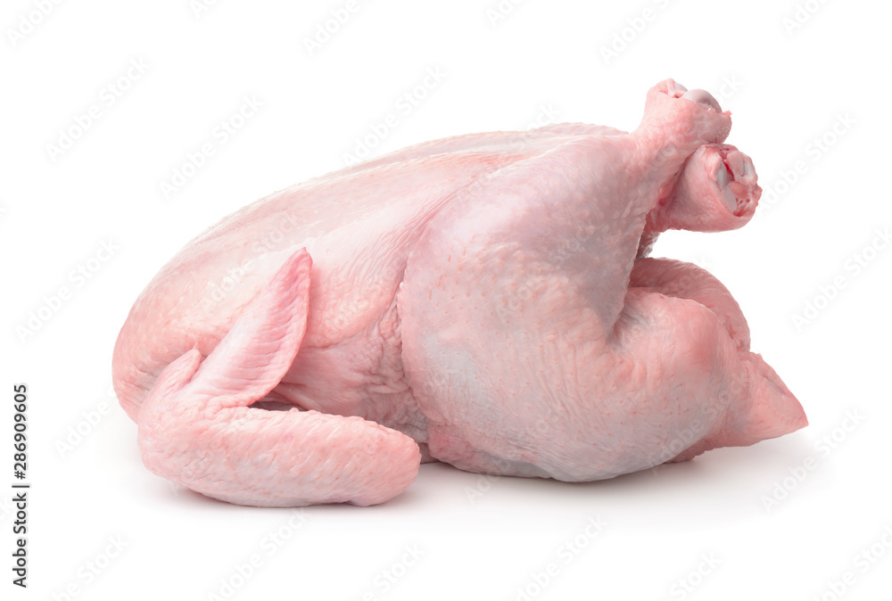 Side view of whole raw chicken Side view of whole raw chicken