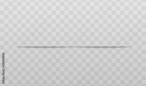 Realistic page bottom shadow divider - grey paper edge border texture
