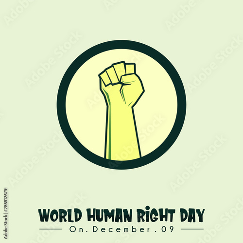 World Human Right Day with hand griping up icon vector