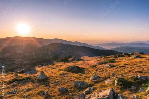 Panoramic landscape from Rila mountain national park, Bulgaria