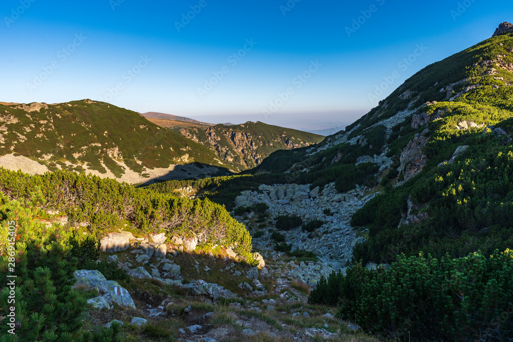 Fototapeta premium Panoramic landscape from Rila mountain national park, Bulgaria