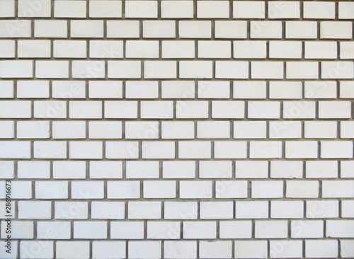 Background of a new white brick wall