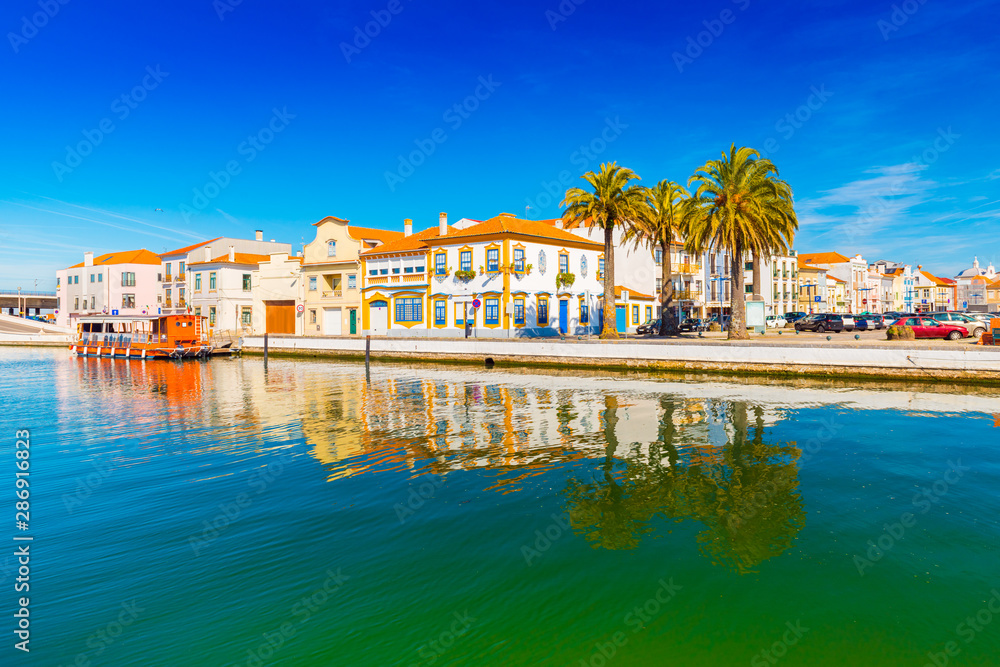 Cityscape of Aveiro, a small beautiful town in Portugal, also known as 