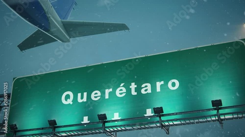 Airplane Take off Queretaro in Christmas photo