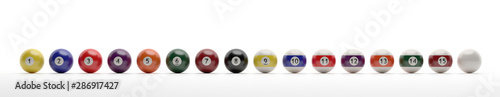 Photos Billiard balls set isolated against white background
