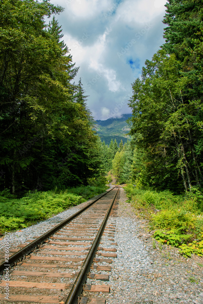 Fototapeta premium Rail road crossing near Brandywine falls