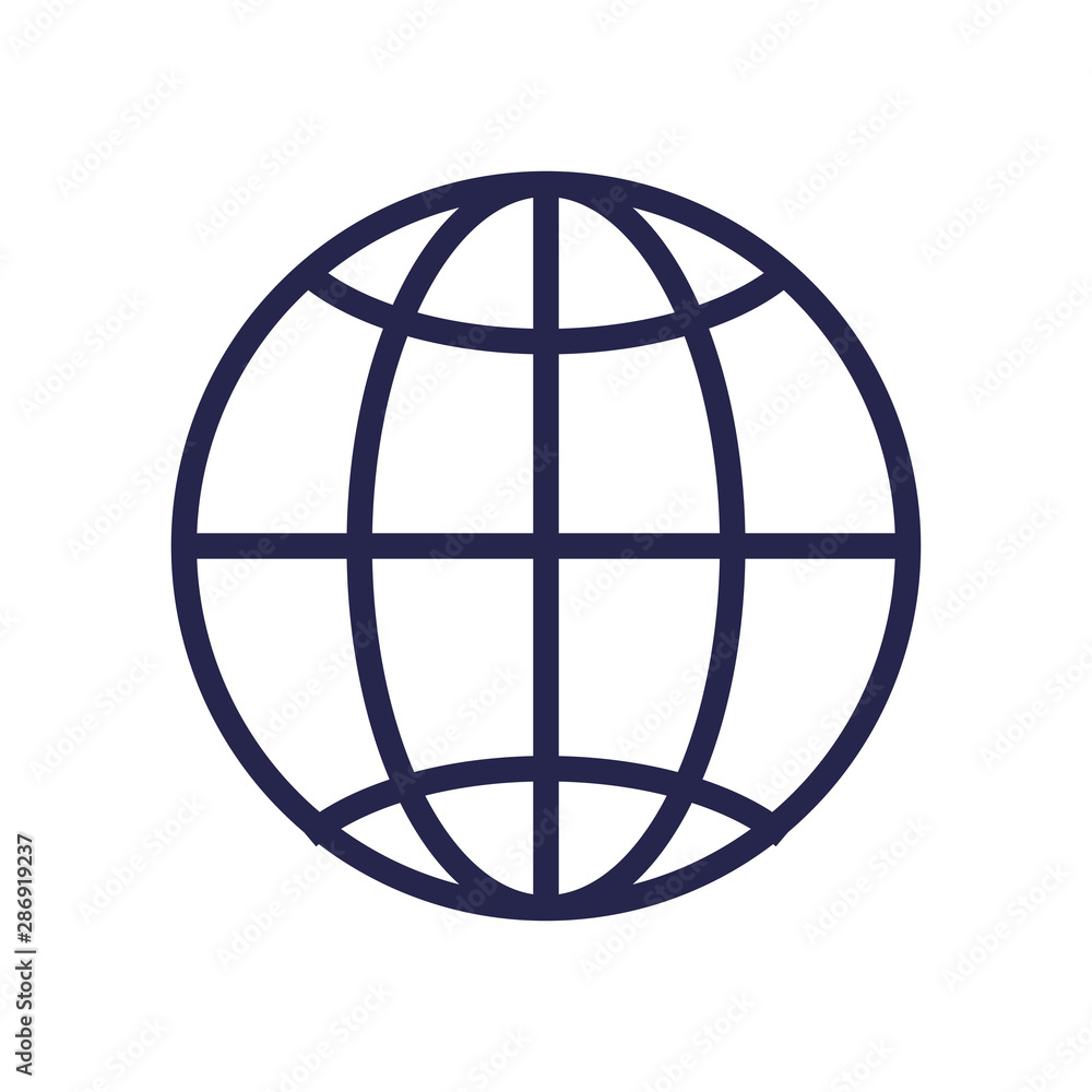 sphere planet browser isolated icon sphere planet browser isolated icon