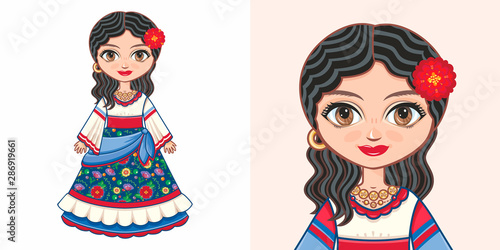 Gypsy girl in national costume