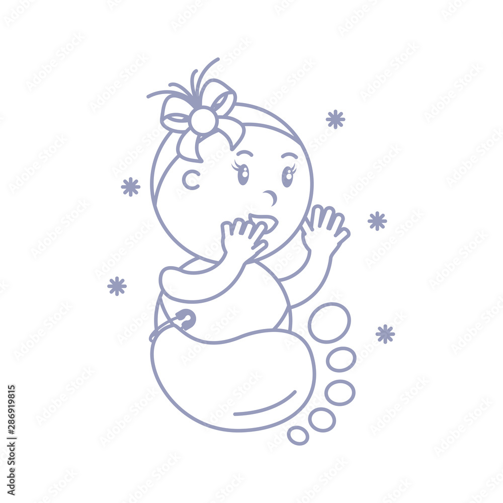 cute baby girl with footprint cute baby girl with footprint