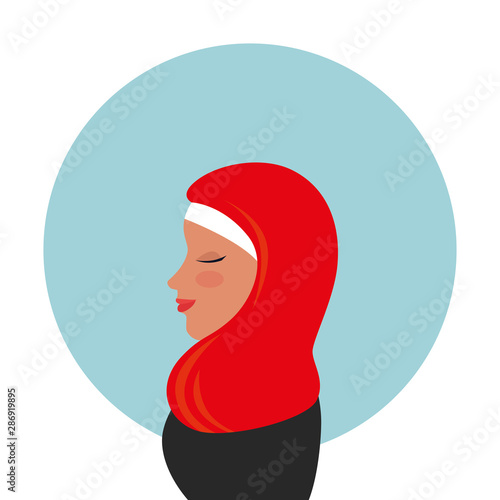 profile of islamic woman with traditional burka