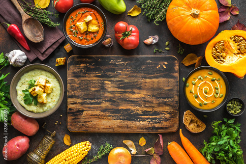 Foto Autumn soups set