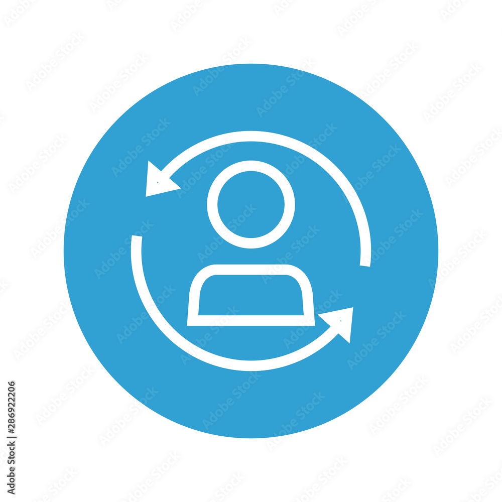 user avatar with arrow around