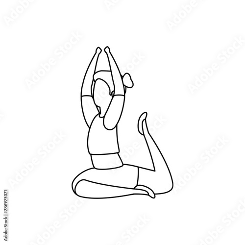 beauty woman practicing pilates position