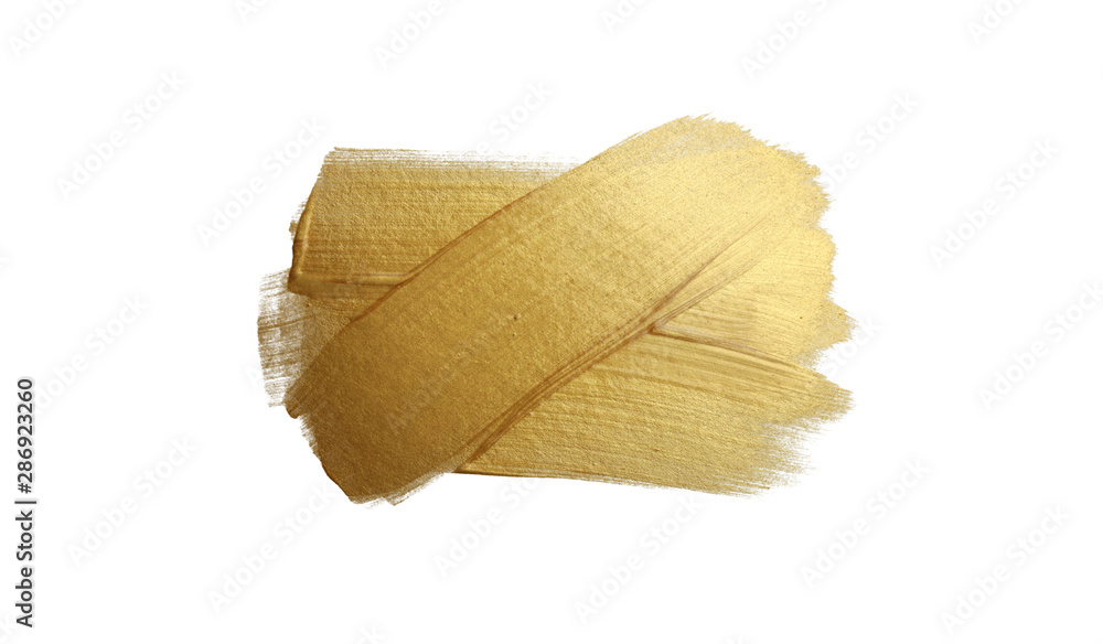 Gold (bronze) glittering color smear brush stroke stain blot on white background. Abstract Paint texture. Gold (bronze) glittering color smear brush stroke stain blot on white background. Abstract Paint texture.