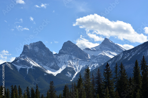 Majestic Three Mountain Peaks of the Rockies