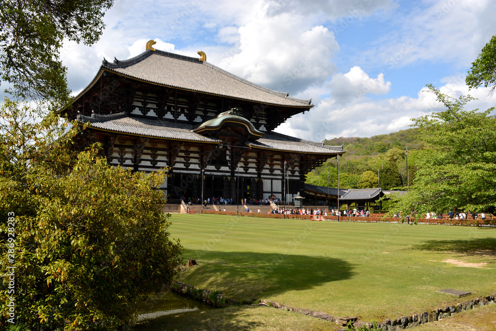 Large Japanese Buddha Temple in Historic Area of Japan
