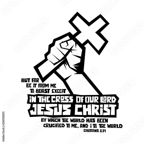Christian typography, lettering and illustration. The cross of our Lord Jesus Christ.	
