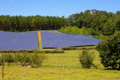 Solar panel power. Alternative energy concept  photo