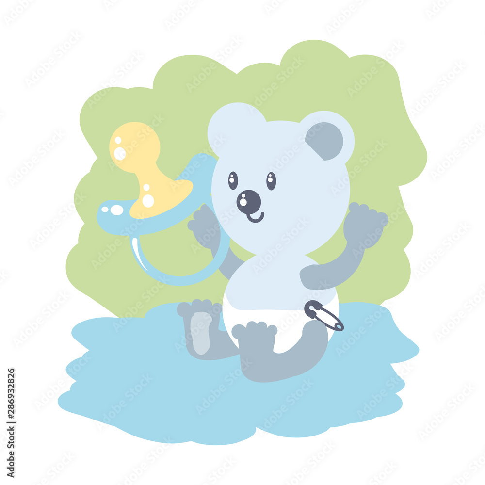 cute bear baby animal and pacifier cute bear baby animal and pacifier