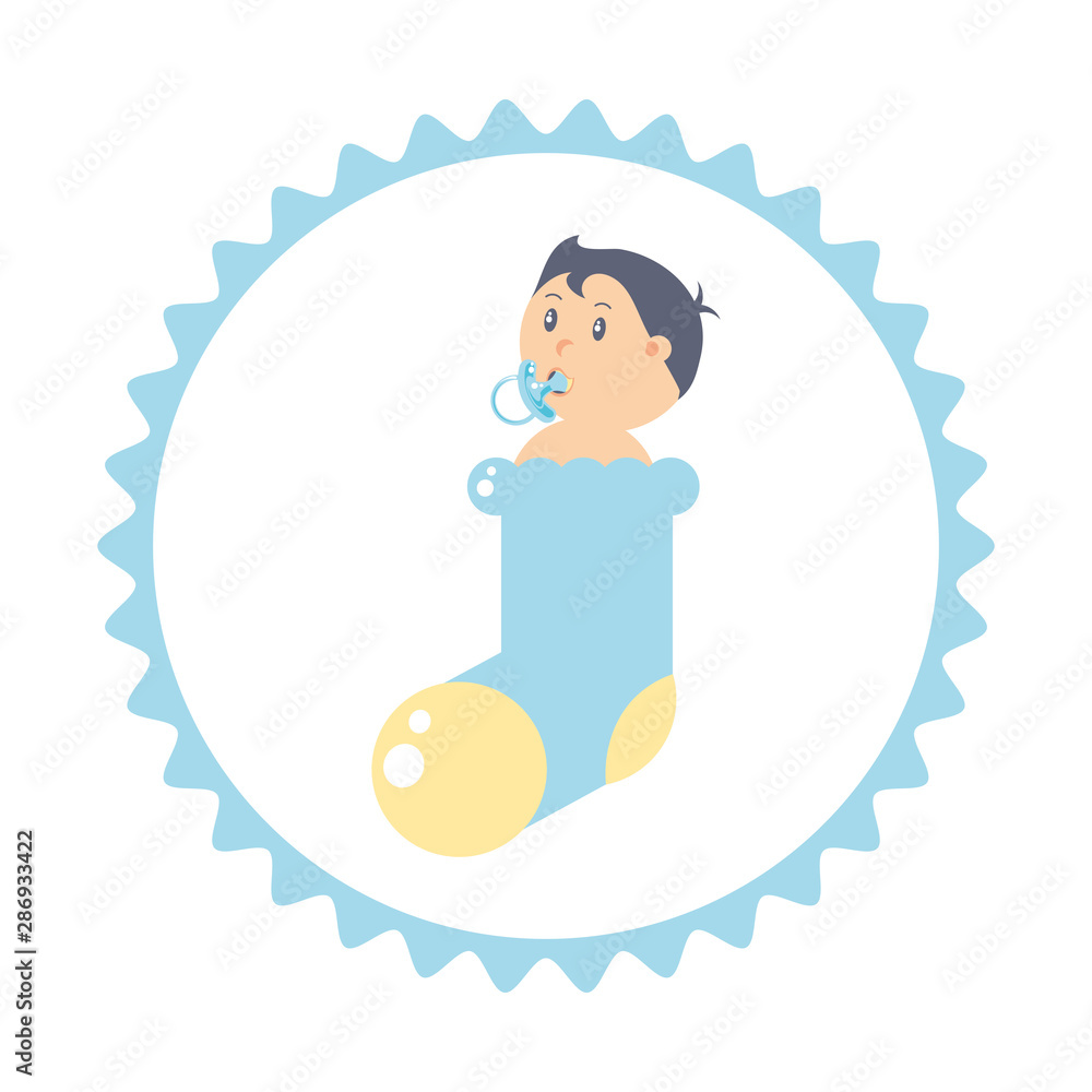 cute baby boy with sock in seal cute baby boy with sock in seal