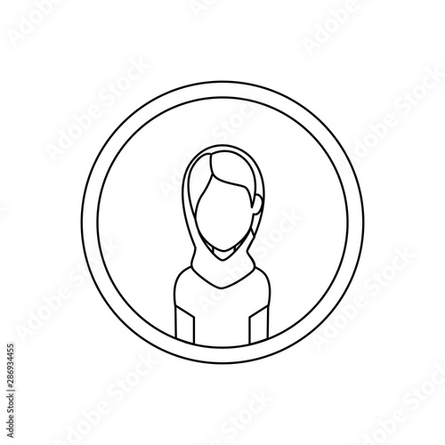 islamic woman with traditional burka in circle