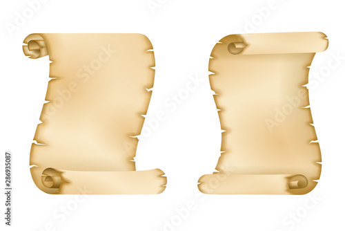 two isolated old parchments  vector