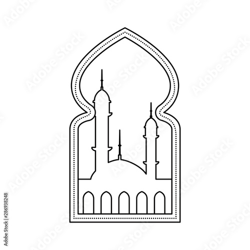 window with mosque building view