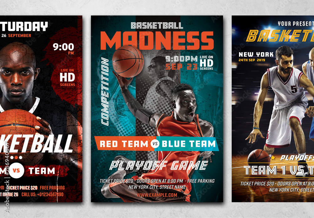 Basketball Game Event Flyer Layout Stock Template Adobe Stock