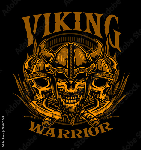 viking skull vector illustration