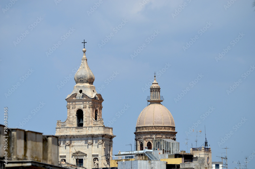 Panoramic urban landscape of Sicily,Comiso. Photo