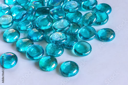 Glass stones of turquoise color