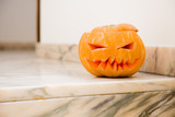 Jack O Lantern decorative pumpkin made with real pumpkin.