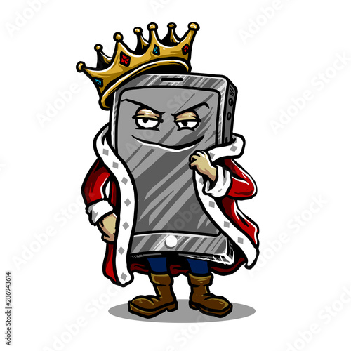 smart phone king vector illustration