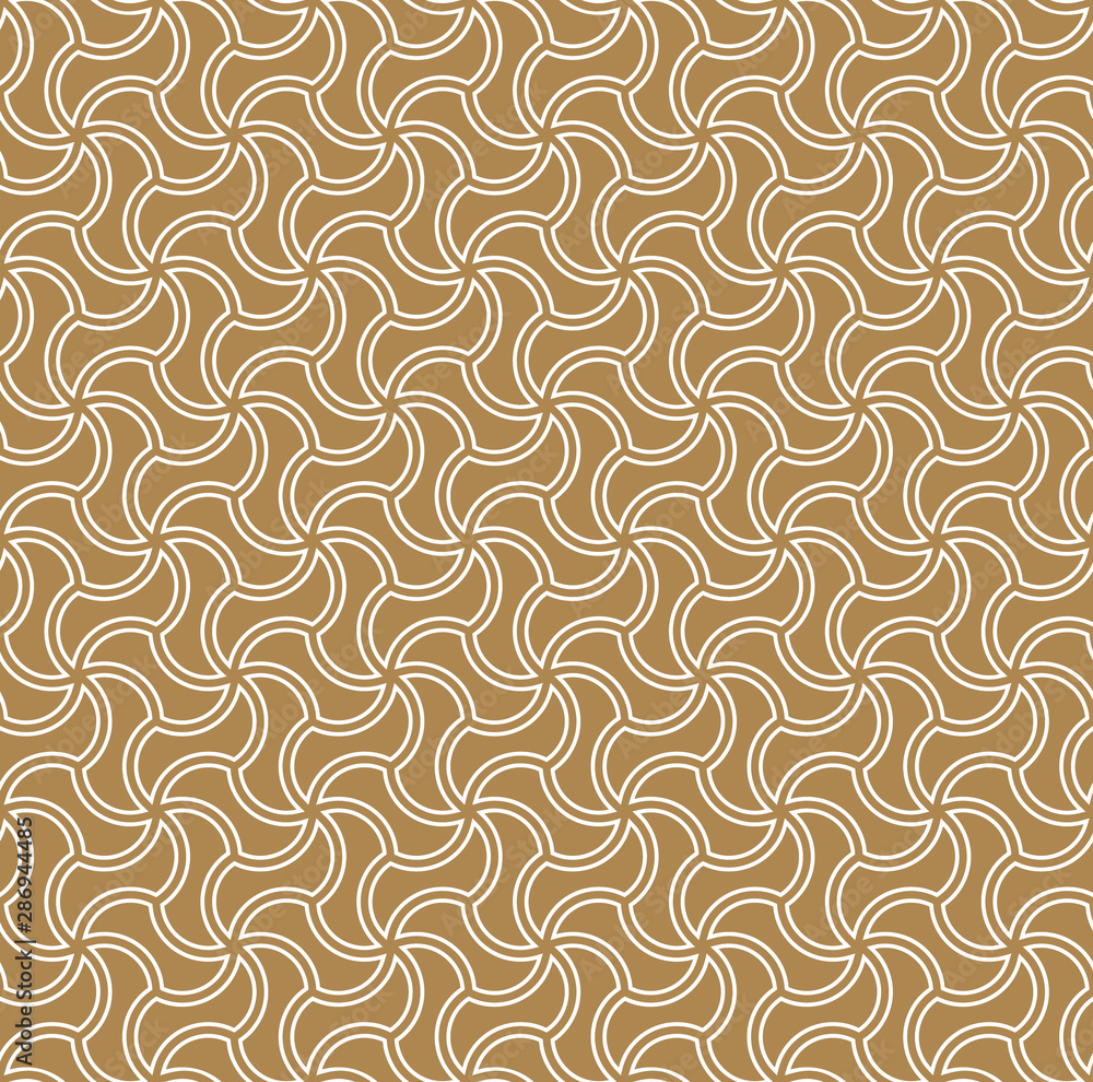 Seamless geometric ornament in brown color.Doubled lines.