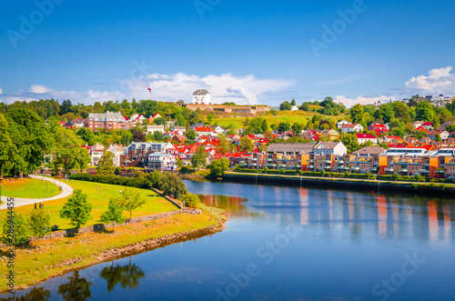 Panoramic view of beautiful city Trondheim, Norway