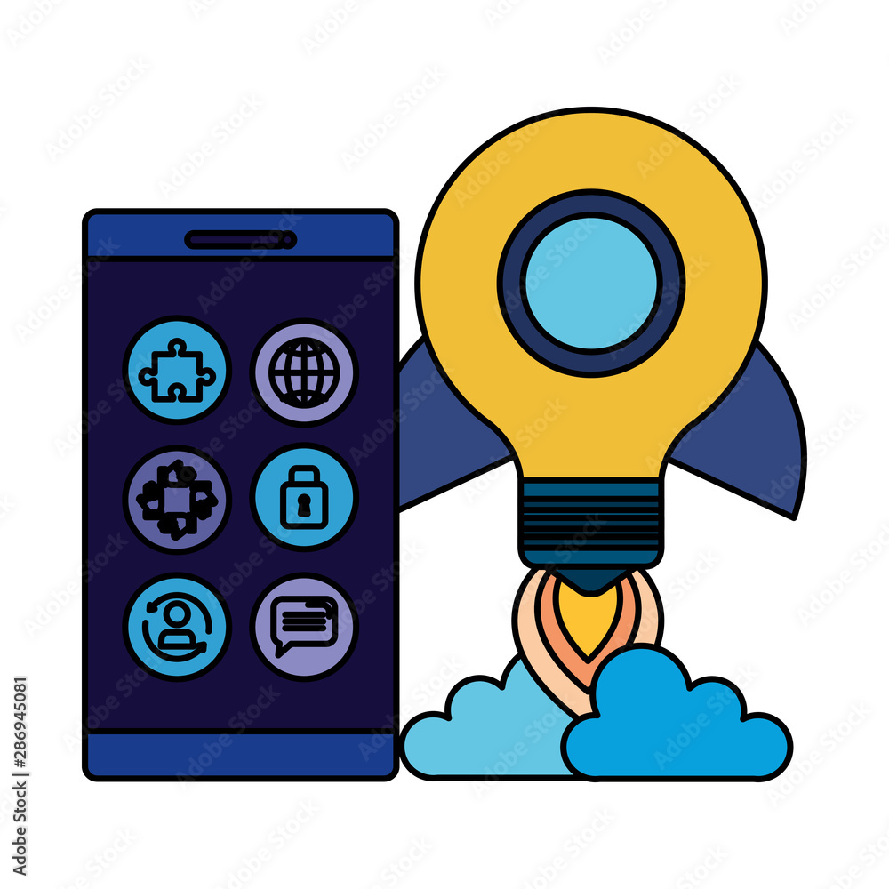 smartphone with rocket bulb launcher smartphone with rocket bulb launcher