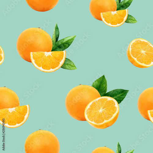 Watercolor hand drawn orange isolated seamless pattern.