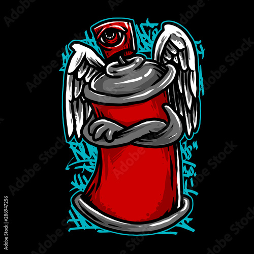 spray paint angel graffiti