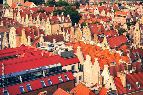 Old Town in Gdansk - tenements, Poland