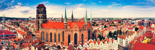 St. Mary's Cathedral, Old Town in Gdansk, Poland - panorama