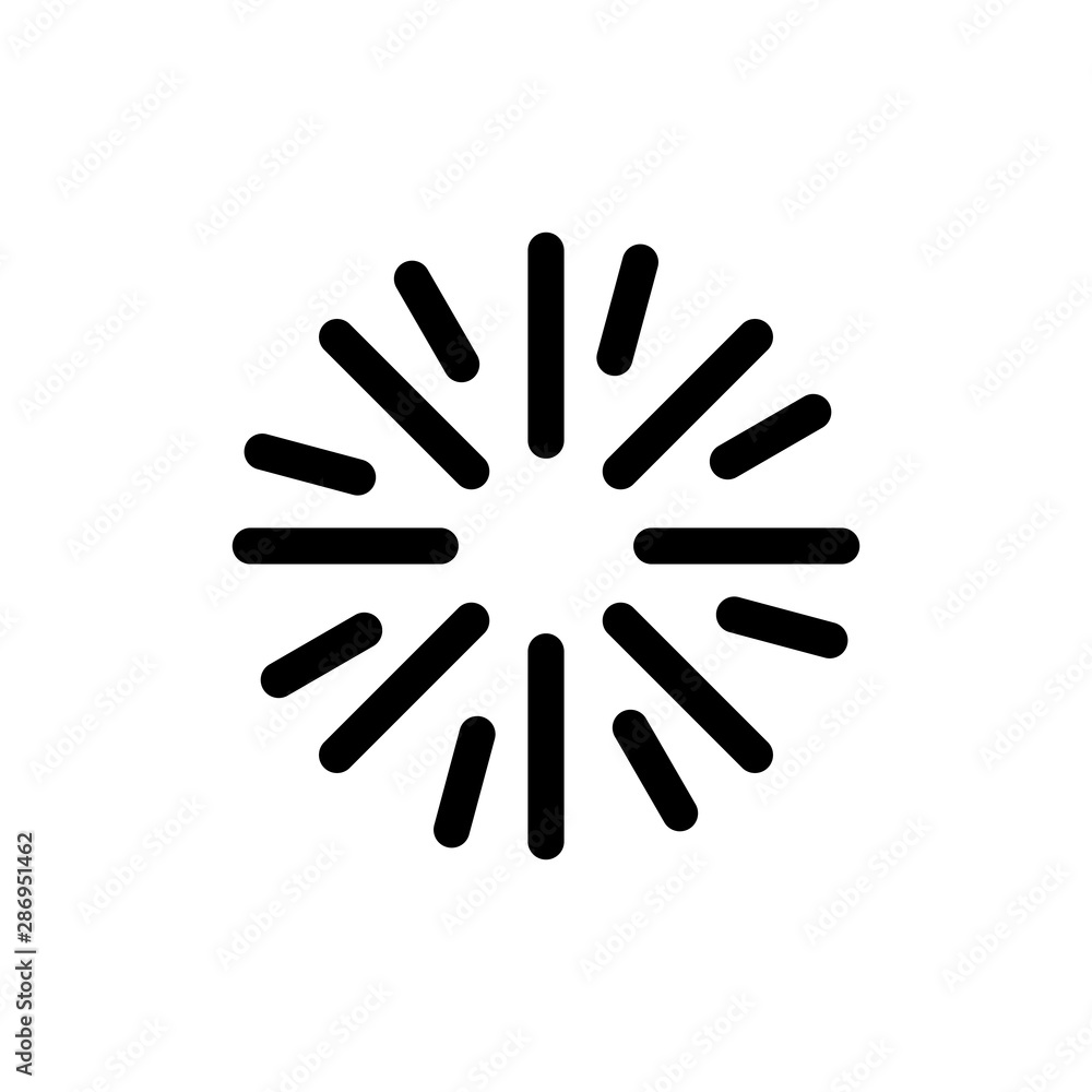 Sunburst circle or sun burst line art vector icon for apps and websites radial design on white background Sunburst circle or sun burst line art vector icon for apps and websites radial design on white background