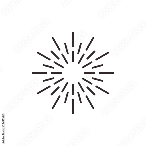 Sunbrust explotion effect icon abstract symbol vector flat design on white background.